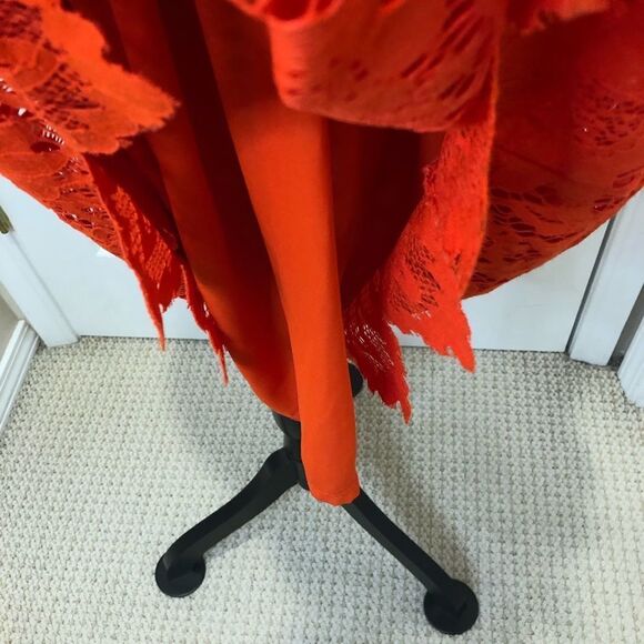 Mossimo sleeveless midi orange crocheted floral dress, size medium - Picture 6 of 12